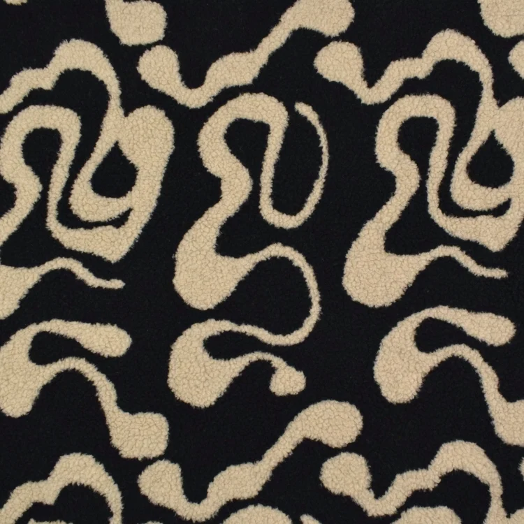 Teddyplüsch Waves, schwarz