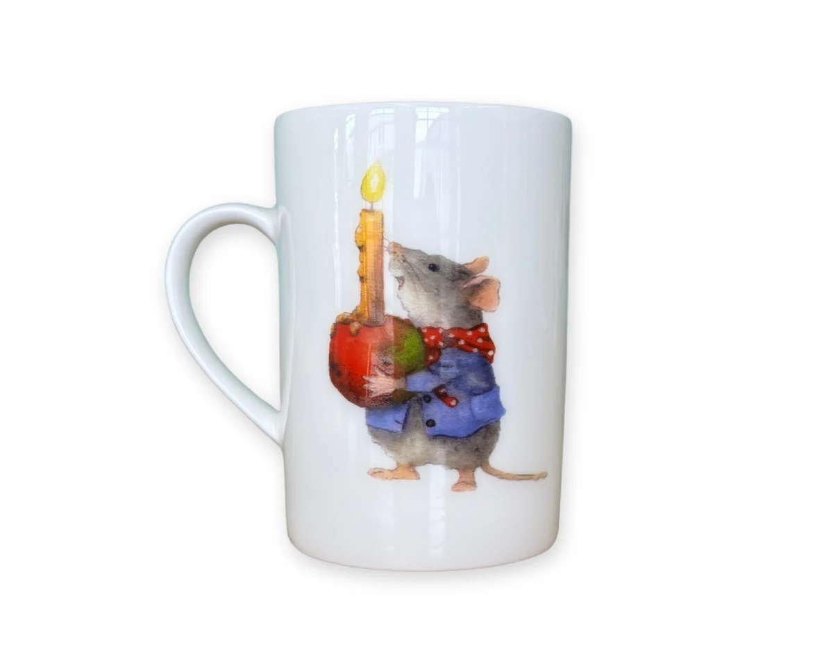 Teetasse MRS. MAUS, Maus mit Kerze, Acufactum