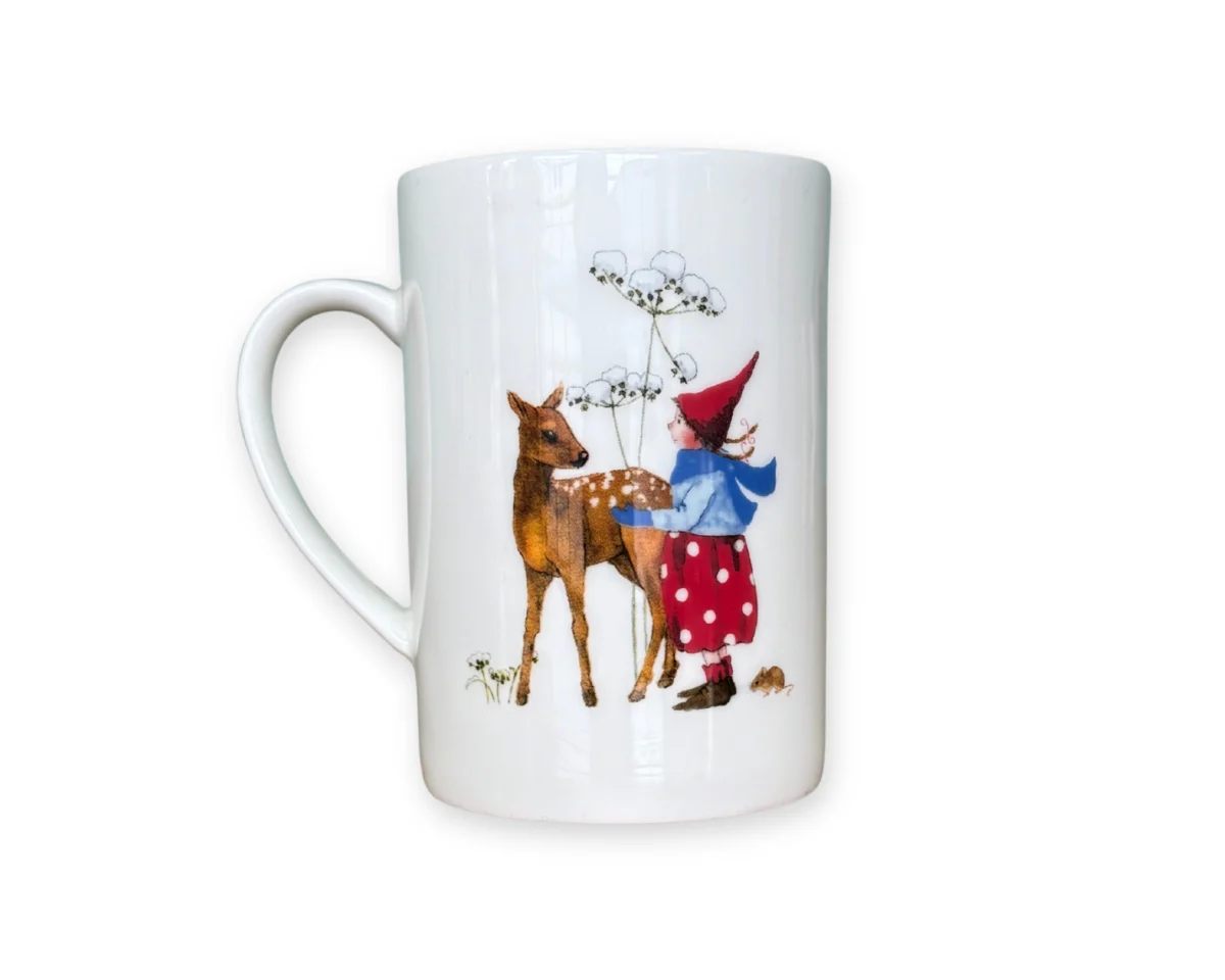 Teetasse WICHTEL, Wichtel mit Rehkitz, Acufactum