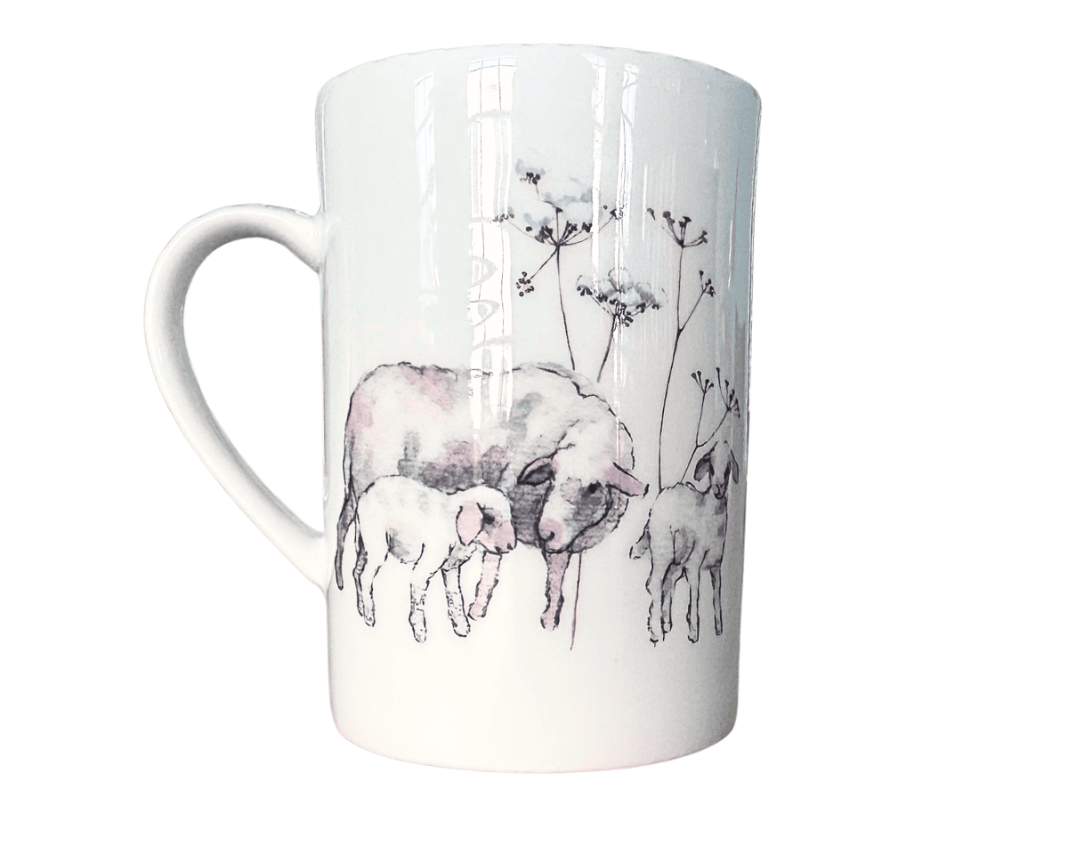 Teetasse WOLLFAMILIE, Schaf mit Lämmern, Acufactum