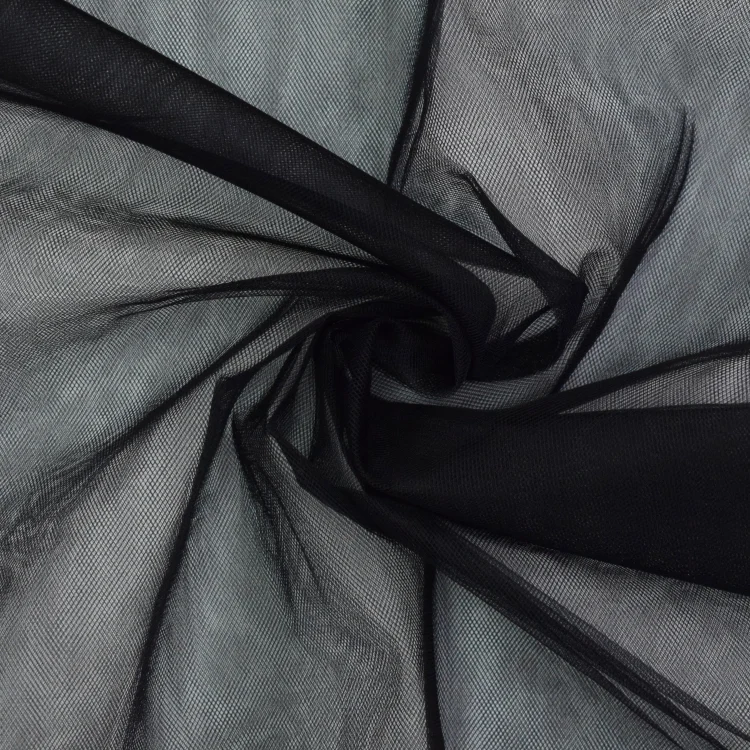 Tüll uni 275 cm, schwarz