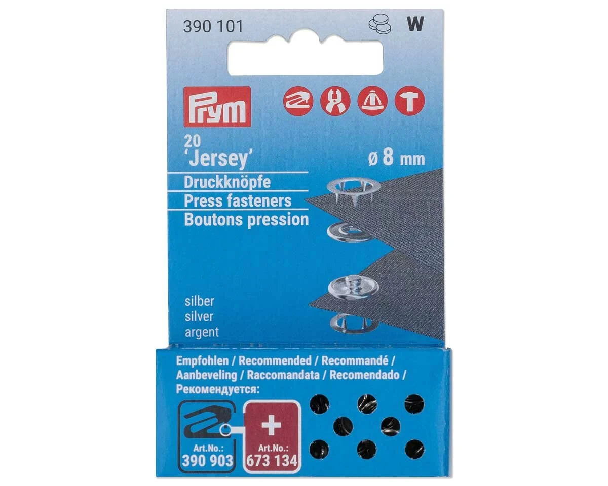 Vario Creative Tool Druckknöpfe JERSEY, 8 mm, silber, Prym
