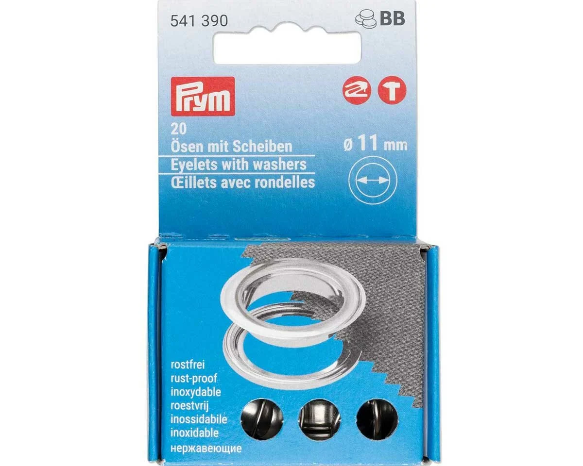 Vario Creative Tool ÖSEN MIT SCHEIBEN, 5 Größen, silber, Prym