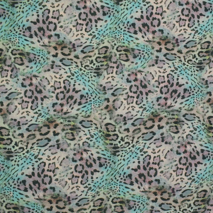 Viskose Krepp Leopard, grün