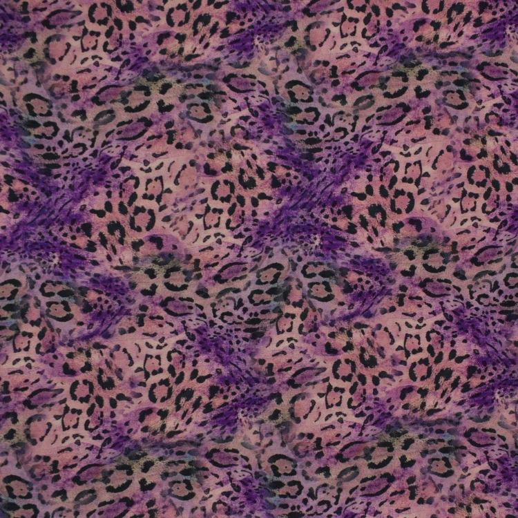 Viskose Krepp Leopard, lila