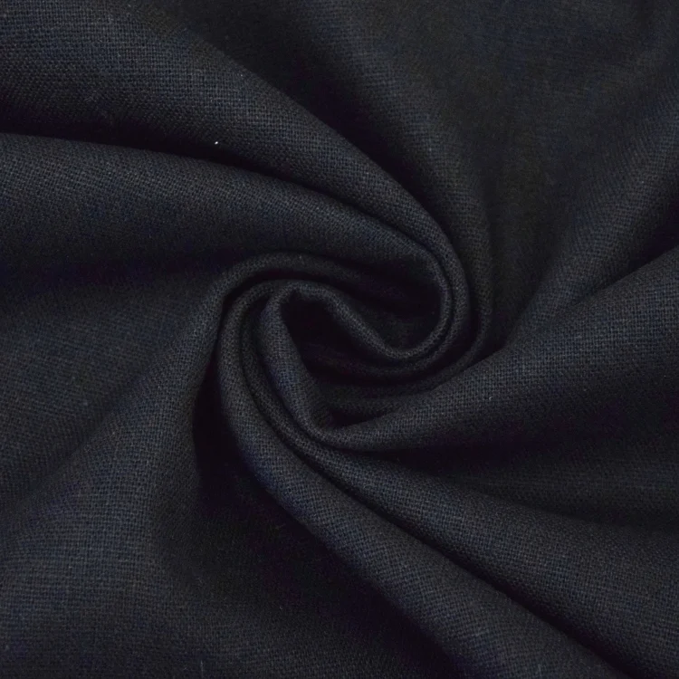 Viskose Leinen Mix Uni, schwarz