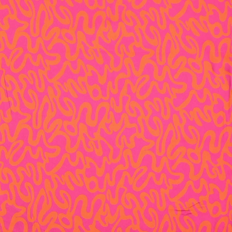 Viskose Satin Abstract, pink