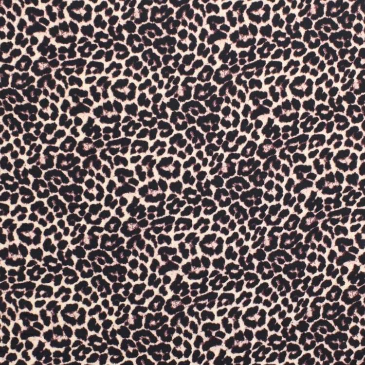 Viskose Satin Animal Print, beige