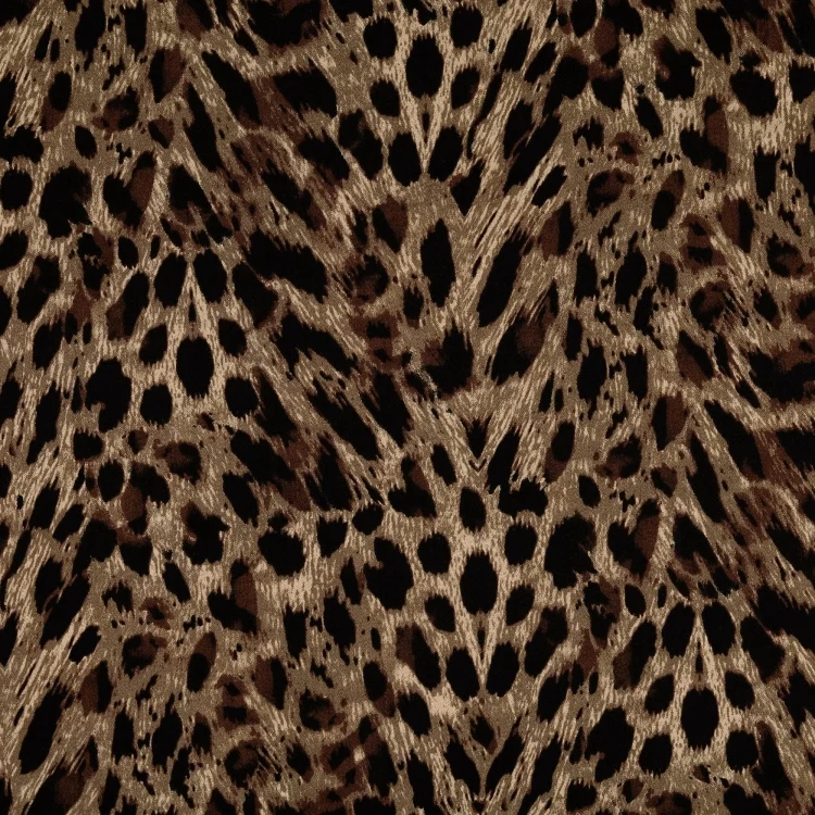 Viskose Satin Leo Spots, braun