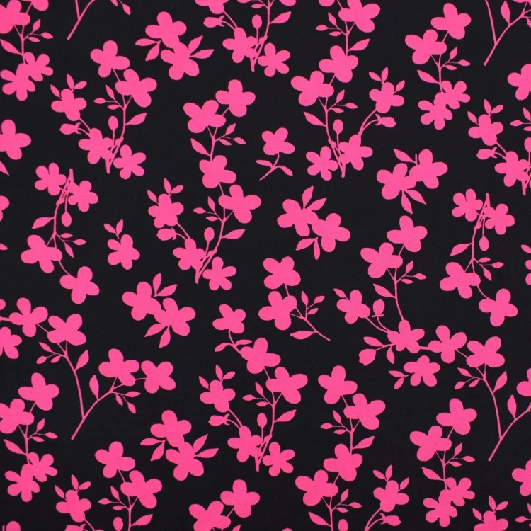 Viskose Stretch Flower Shades, schwarz