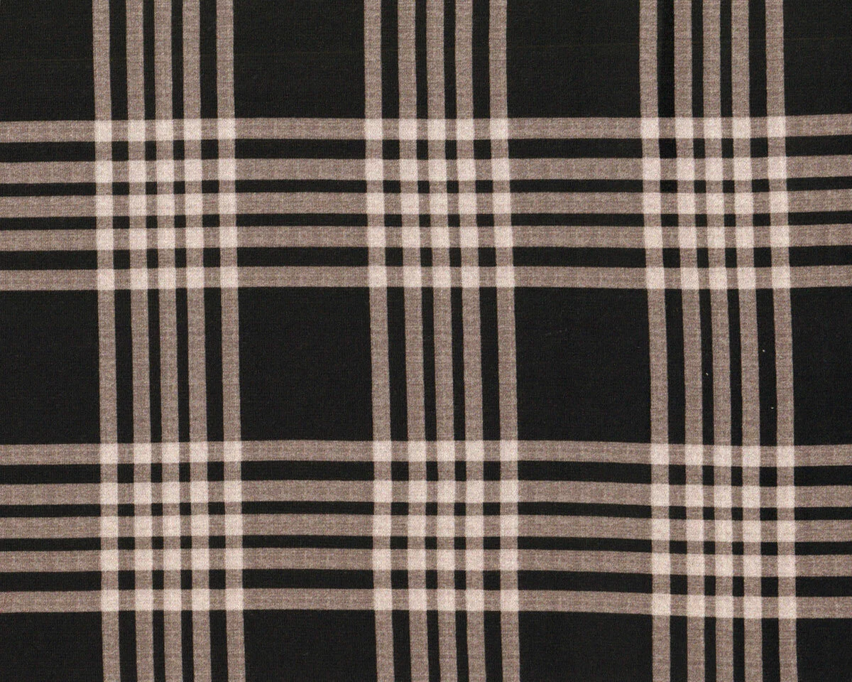 Viskose-Strickjersey HELLA, Karomuster, schwarz, Hilco
