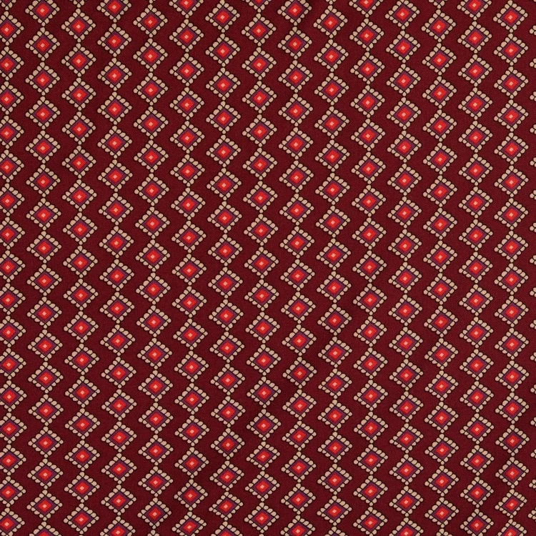 Viskose Twill Geometrics, bordeaux