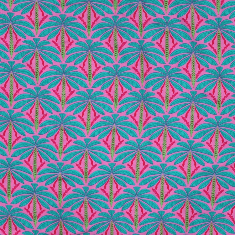 Viskose Voile Enjoy Beach Palms, rosa