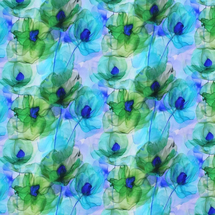 Viskosejersey Floral Whisper, grün