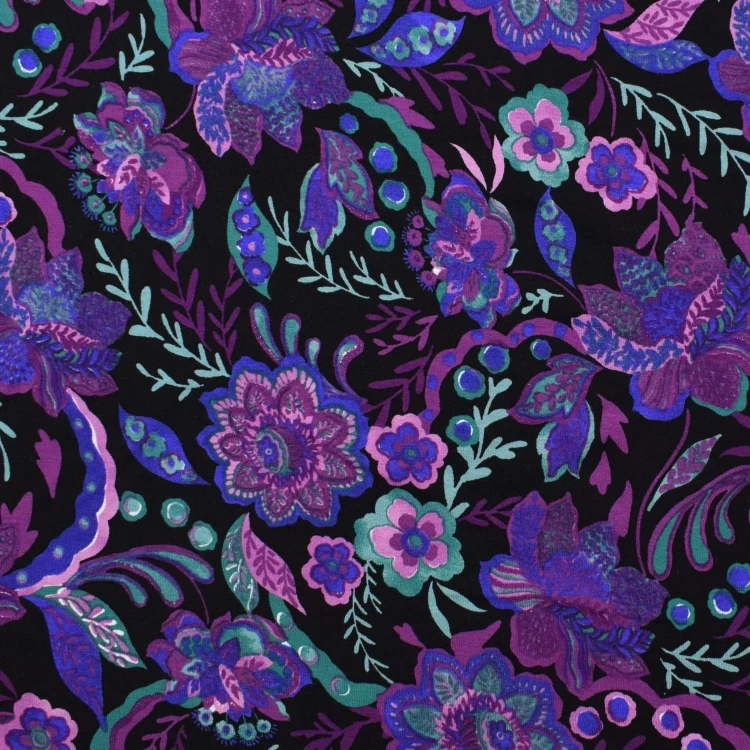 Viskosejersey Flower Dream, lila