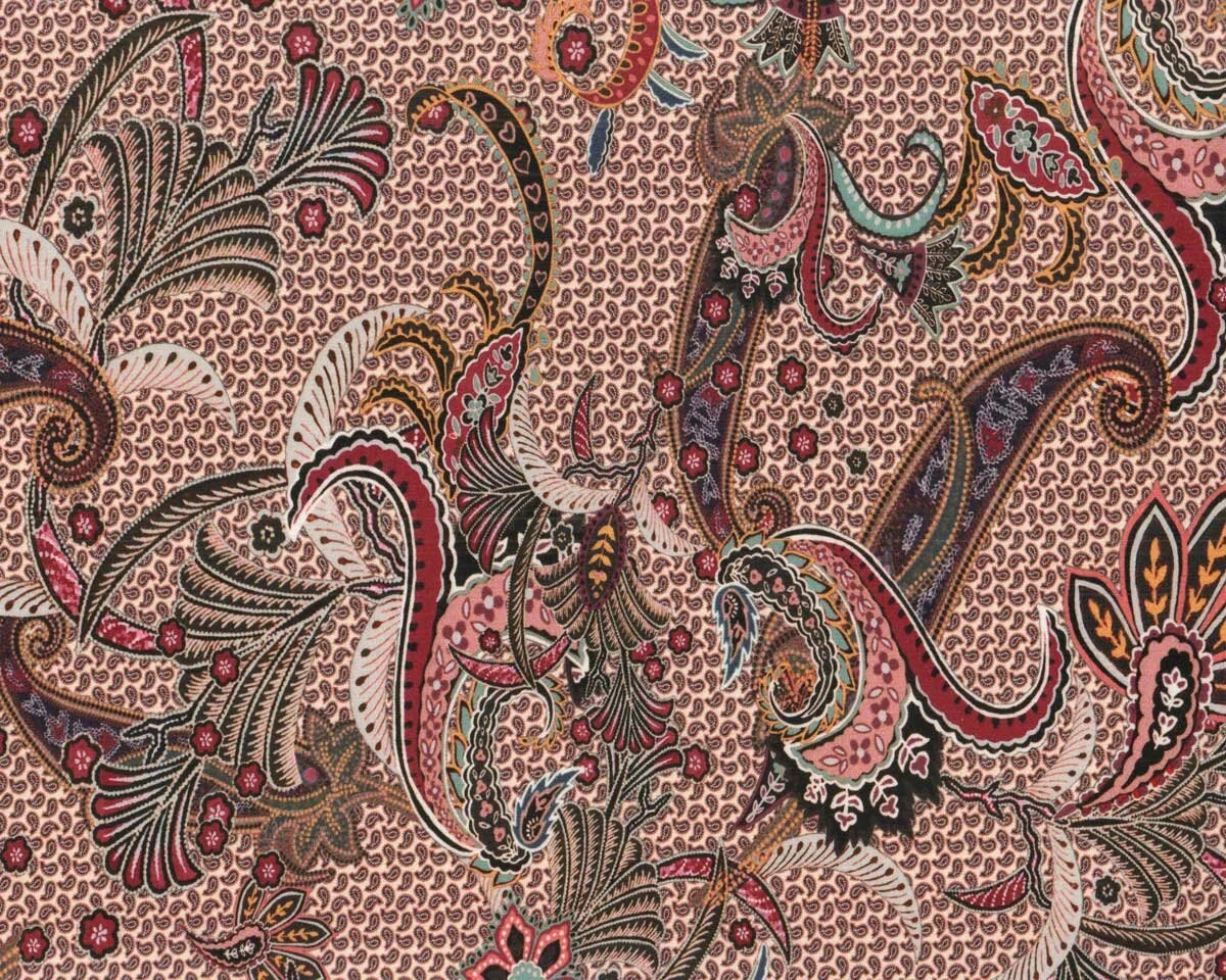 Viskosejersey PALILA, Blumen-Paisleys, Hilco