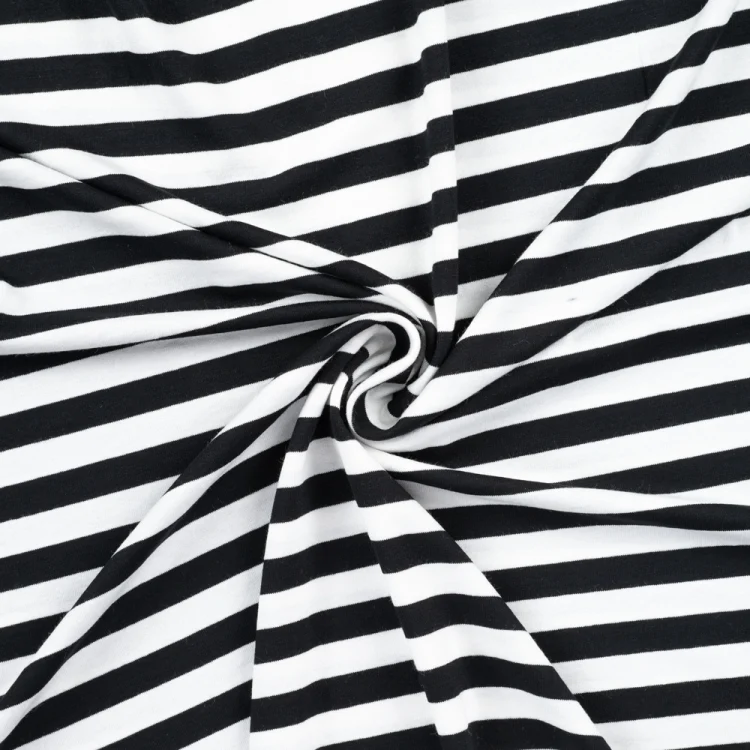 Viskosejersey Stripes, schwarz