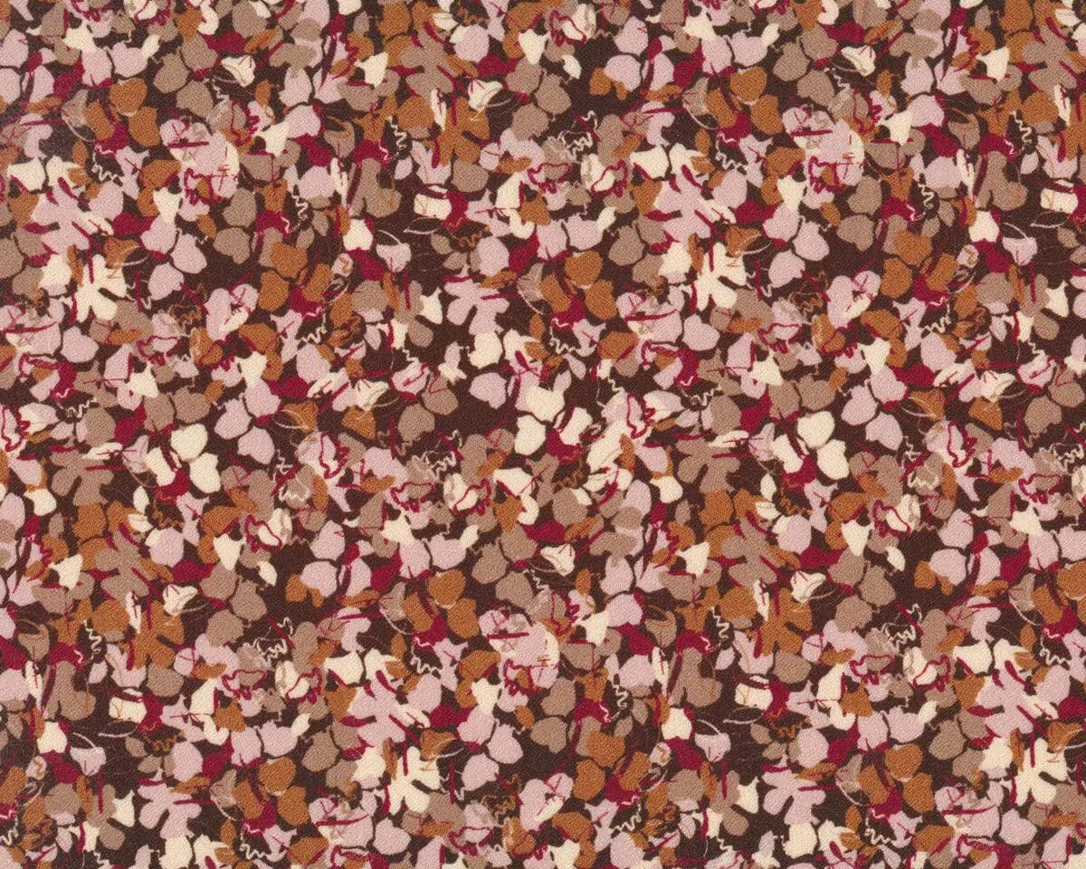 Viskosekreppstoff LATIFA, Blüten, fuchsiarot-braun, Hilco