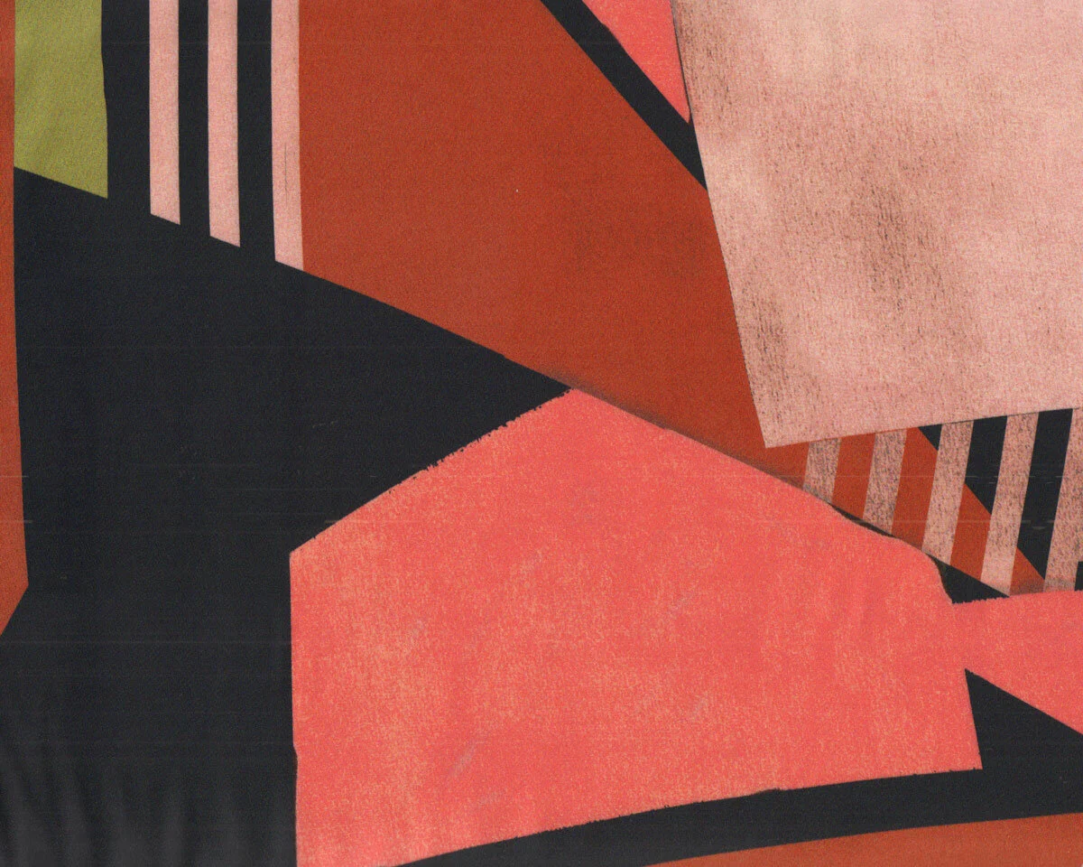Viskosesatinstoff BAYA, Streifen-Geometrie, terracotta, burda style