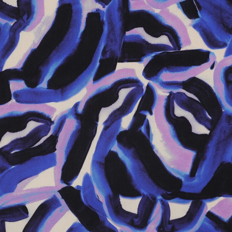 Viskosestoff Abstract Painting, blau
