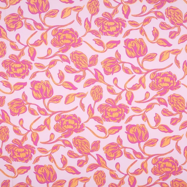 Viskosestoff Blumen, rosa
