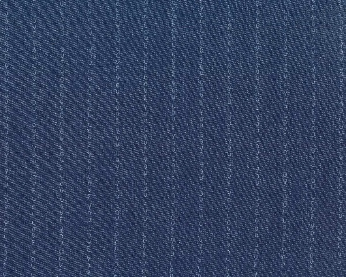 Viskosestoff CHIARA, Schriftzug, dunkelblau, Toptex