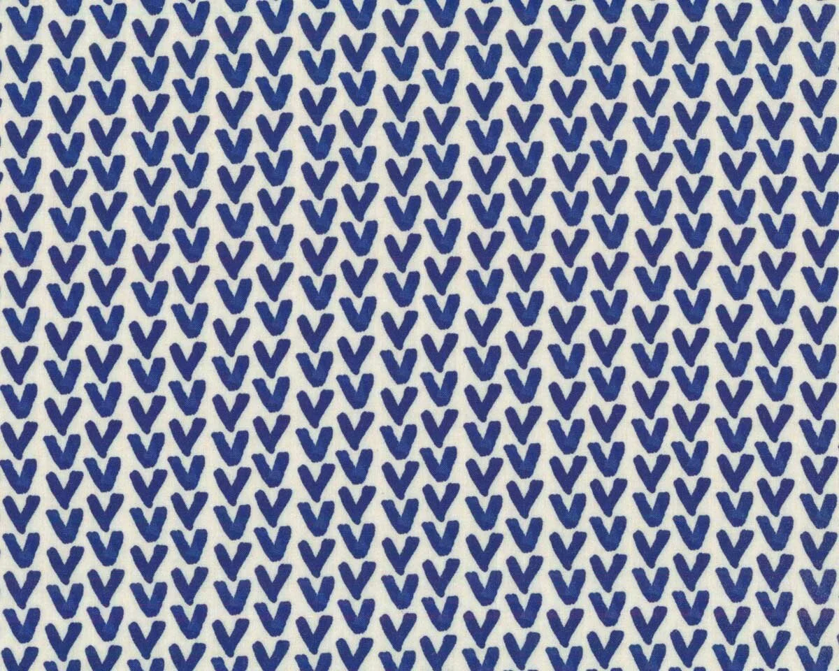 Viskosestoff COLETTE, kleine Herzen, blau, Hilco