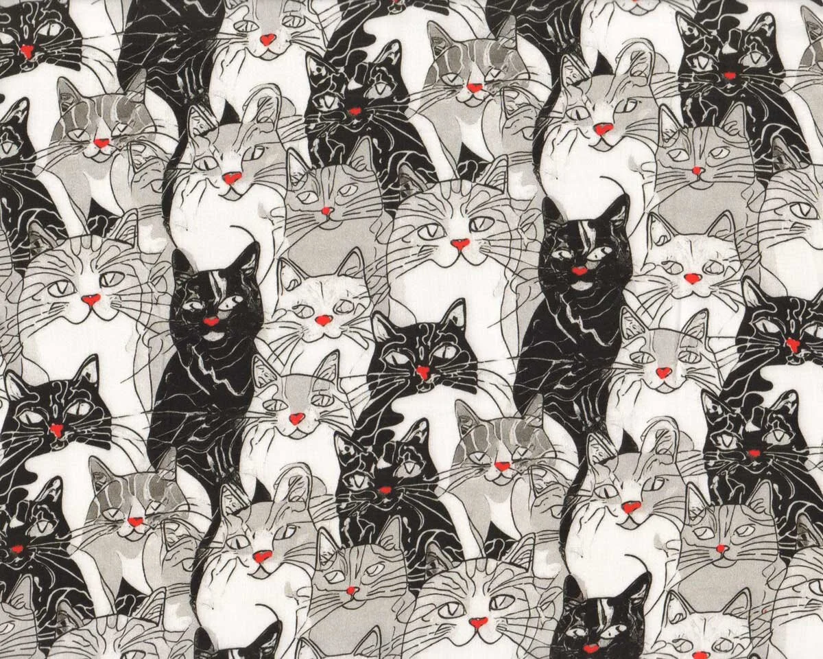 Viskosestoff KITTY, Katzen, Hilco