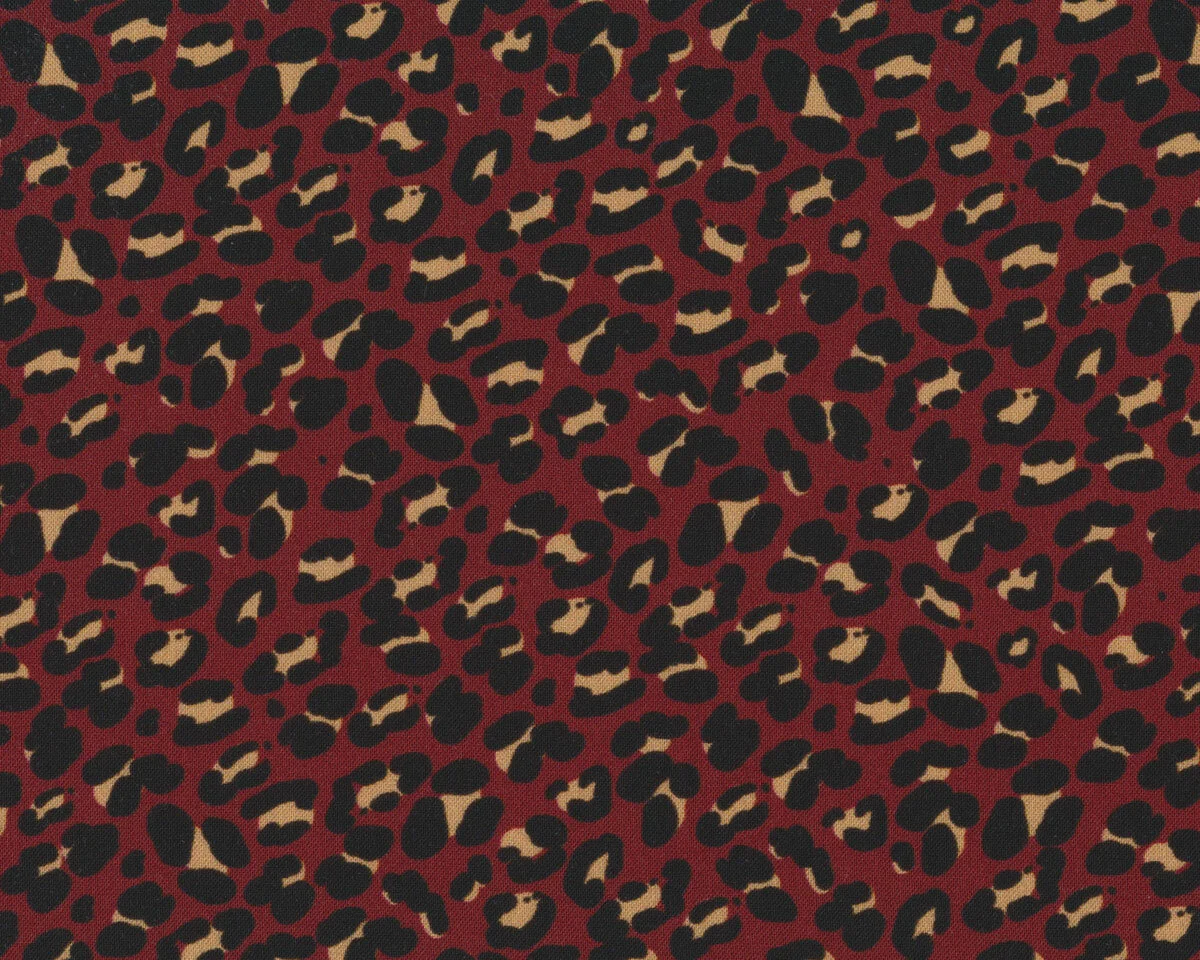 Viskosestoff LIV, Leopardenmuster, rotbraun, Hilco