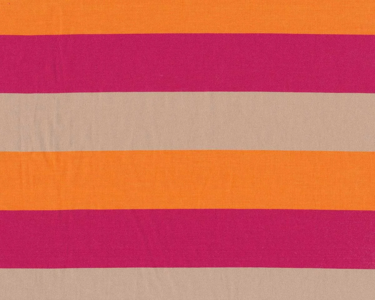 Viskosestoff LOVA, Blockstreifen, orange-fuchsia, Toptex