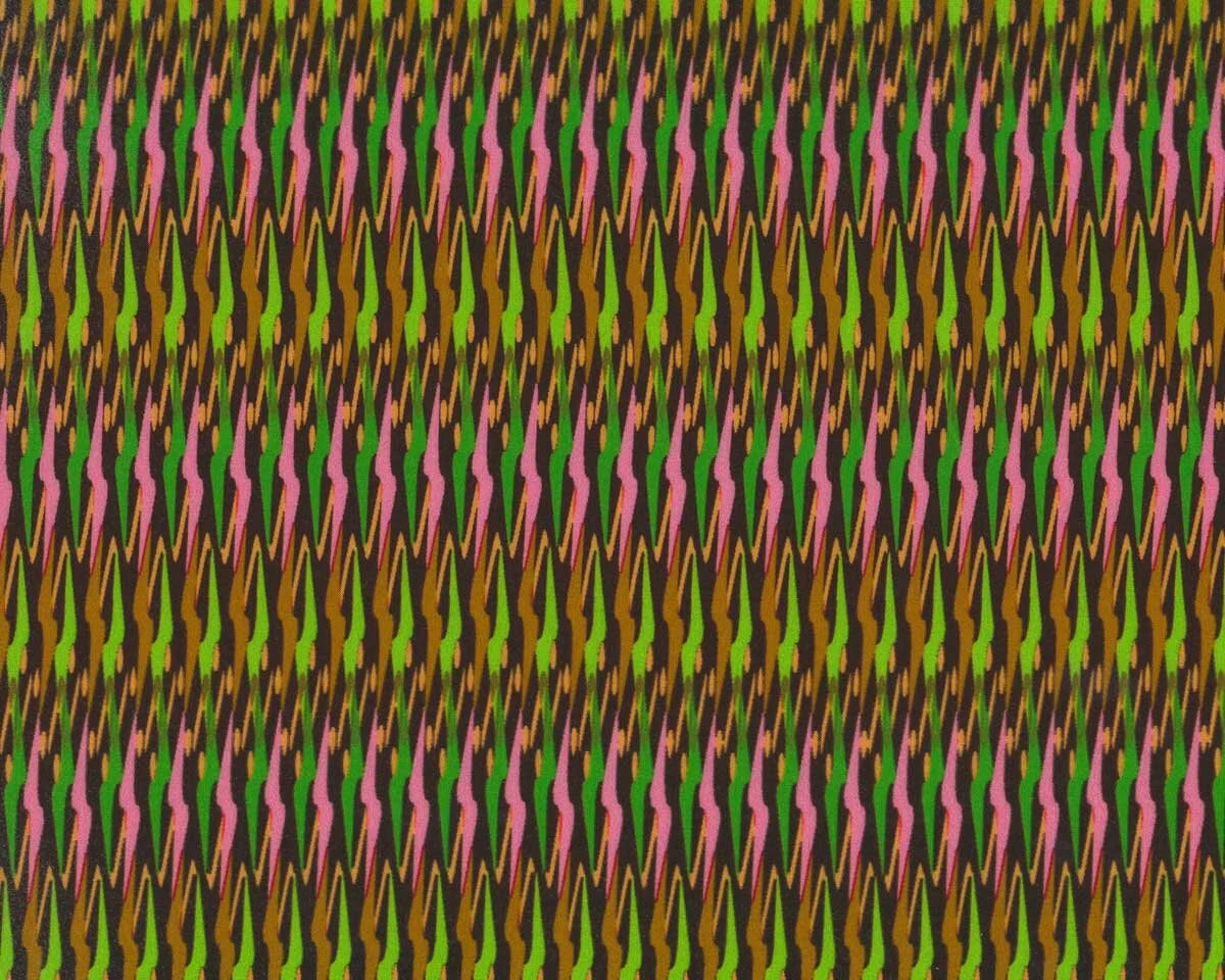 Viskosestoff MISURINA, Zickzackmuster, grün-pink, Hilco