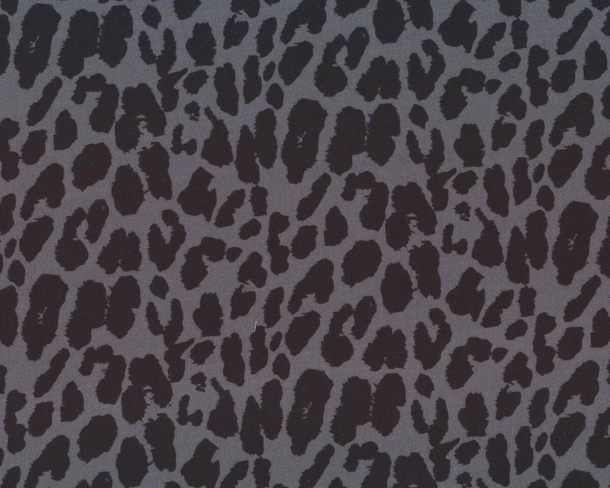 Viskosestoff PAULINE, Leopardenmuster, dunkelgrau