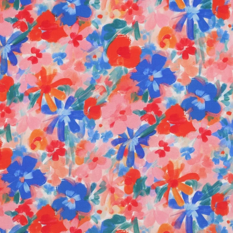 Viskosestoff Radiance Flowers, rosa