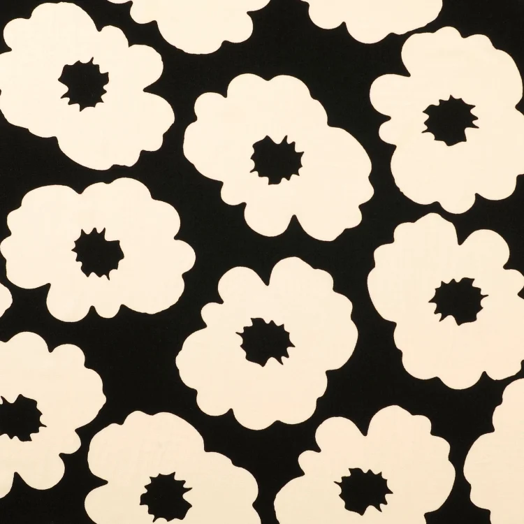 Viskosestoff Shadow Flowers, schwarz