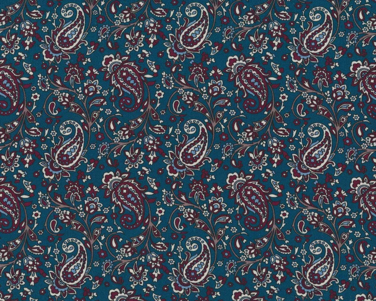 Viskosetwillstoff SEDEF, Paisley, petrol, Hilco