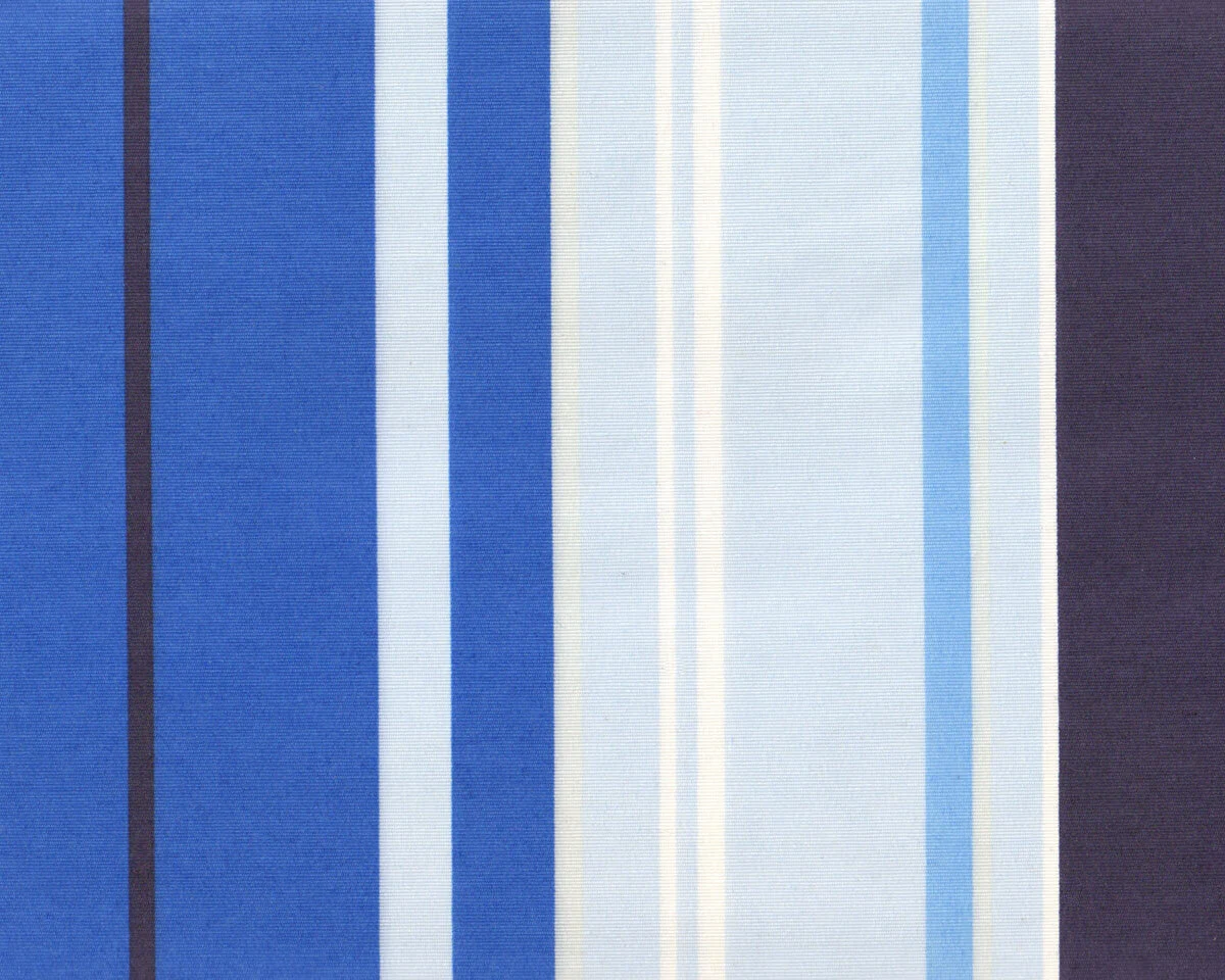 Wachstuch-Baumwollstoff ANNA STAR DONOSTI, Streifen, blau-hellblau