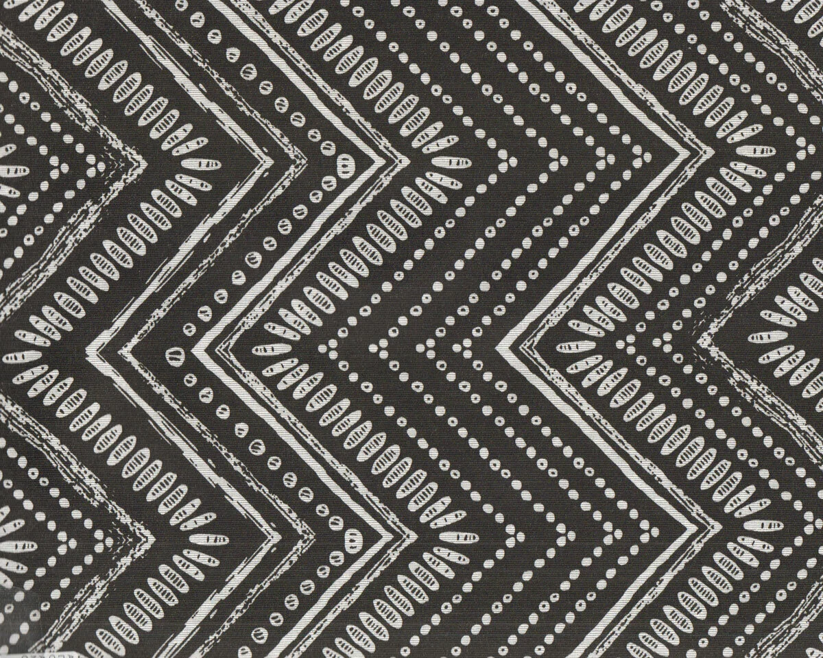 Wachstuch-Baumwollstoff ANNA STAR GAMBIA, Zackenmuster, schwarz