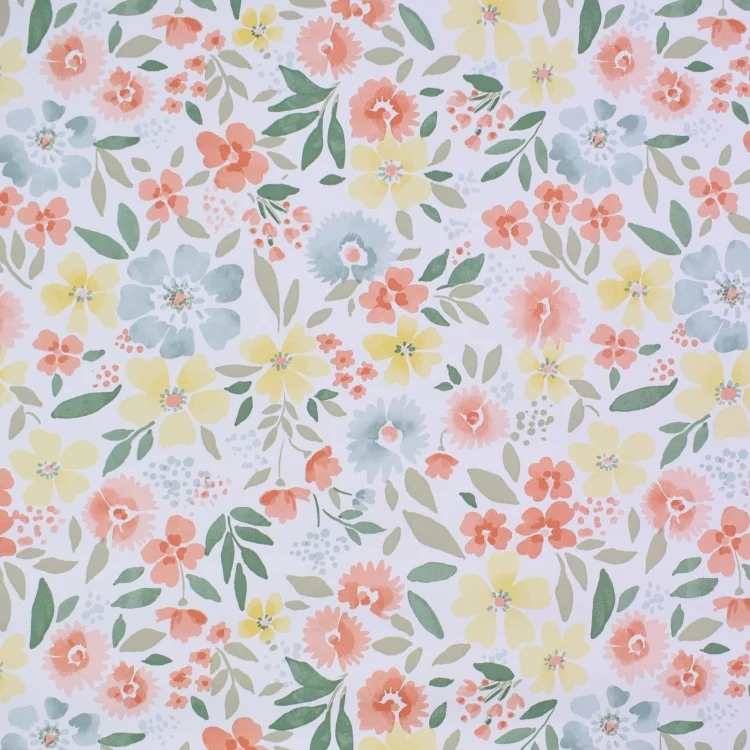 Wachstuch Pastel Flowers, wollweiß