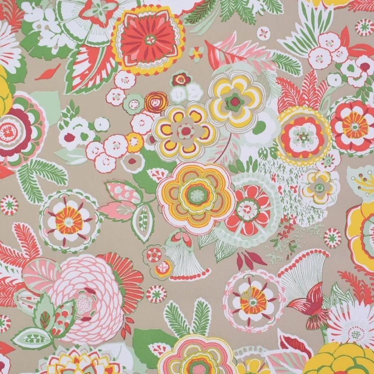 Wachstuch Retro Flowers, beige