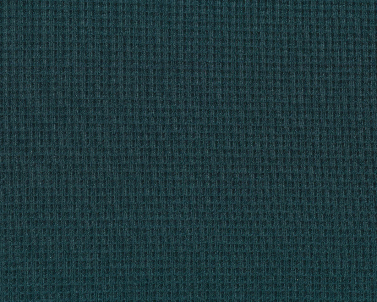 Waffeljersey KNITTED WAFFLE, petrolgrün, Hilco