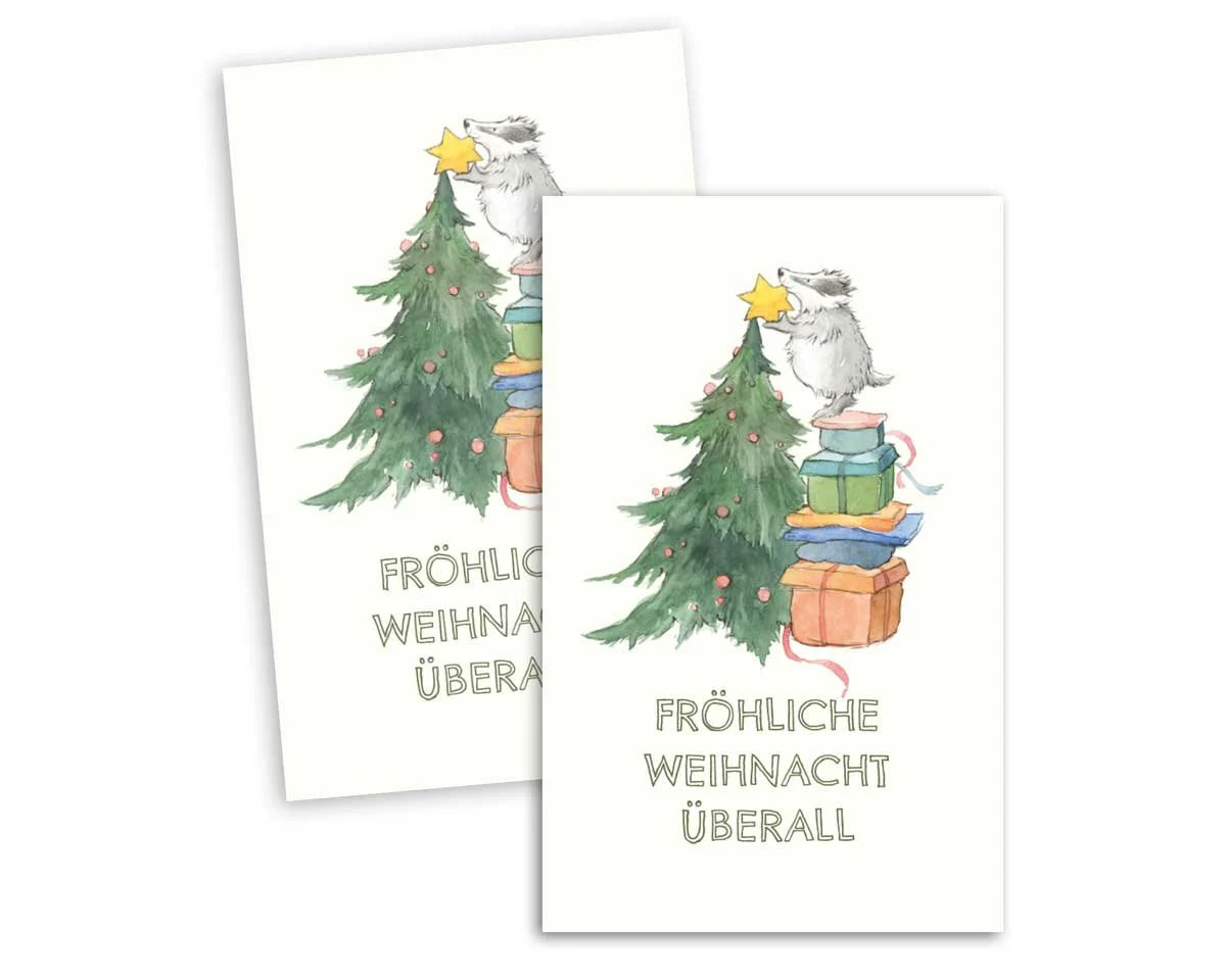 Web-Etikett FRÖHLICHE WEIHNACHTEN ÜBERALL, Acufactum