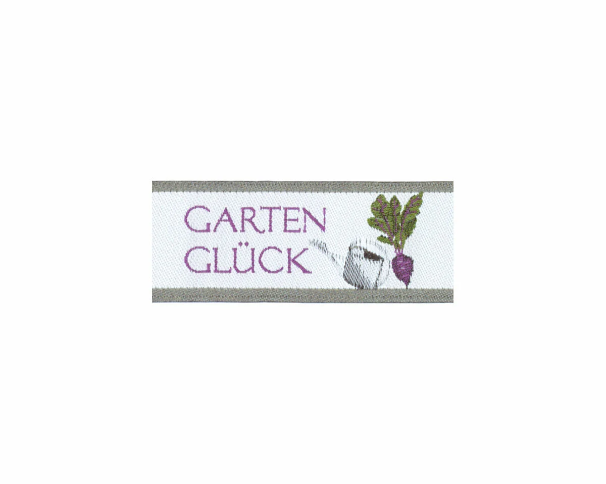 Web-Etikett GARTENGLÜCK, Gießkanne und Rote Beete, Acufactum