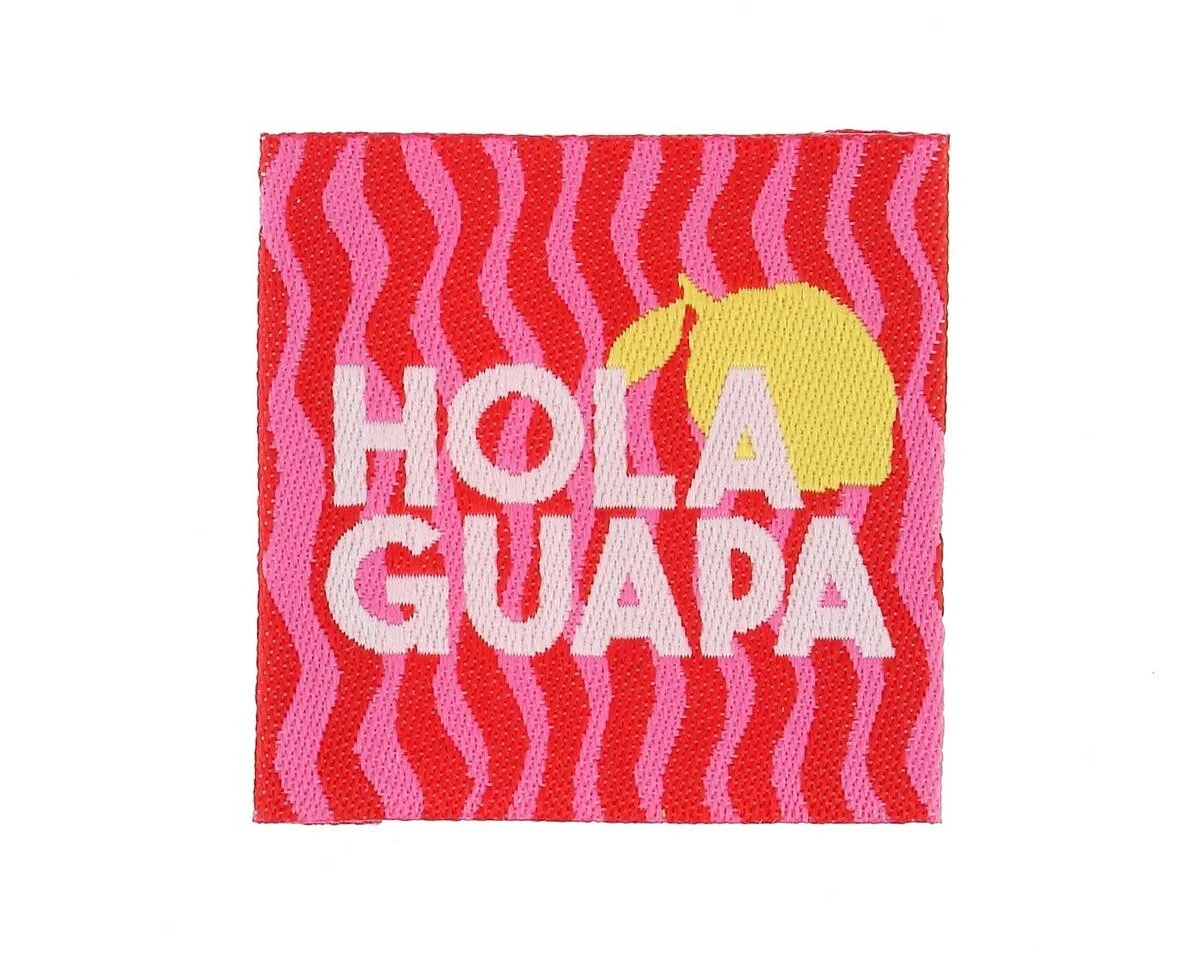 Web-Etikett HOLA GUAPA, Zitrone, pink, Bohin