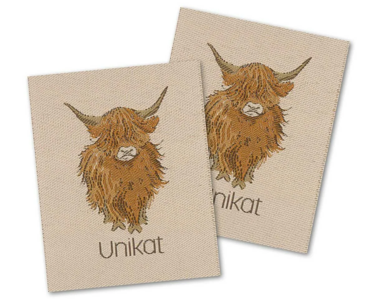Web-Etikett UNIKAT, Hochlandrind, Sophia Drescher, Acufactum