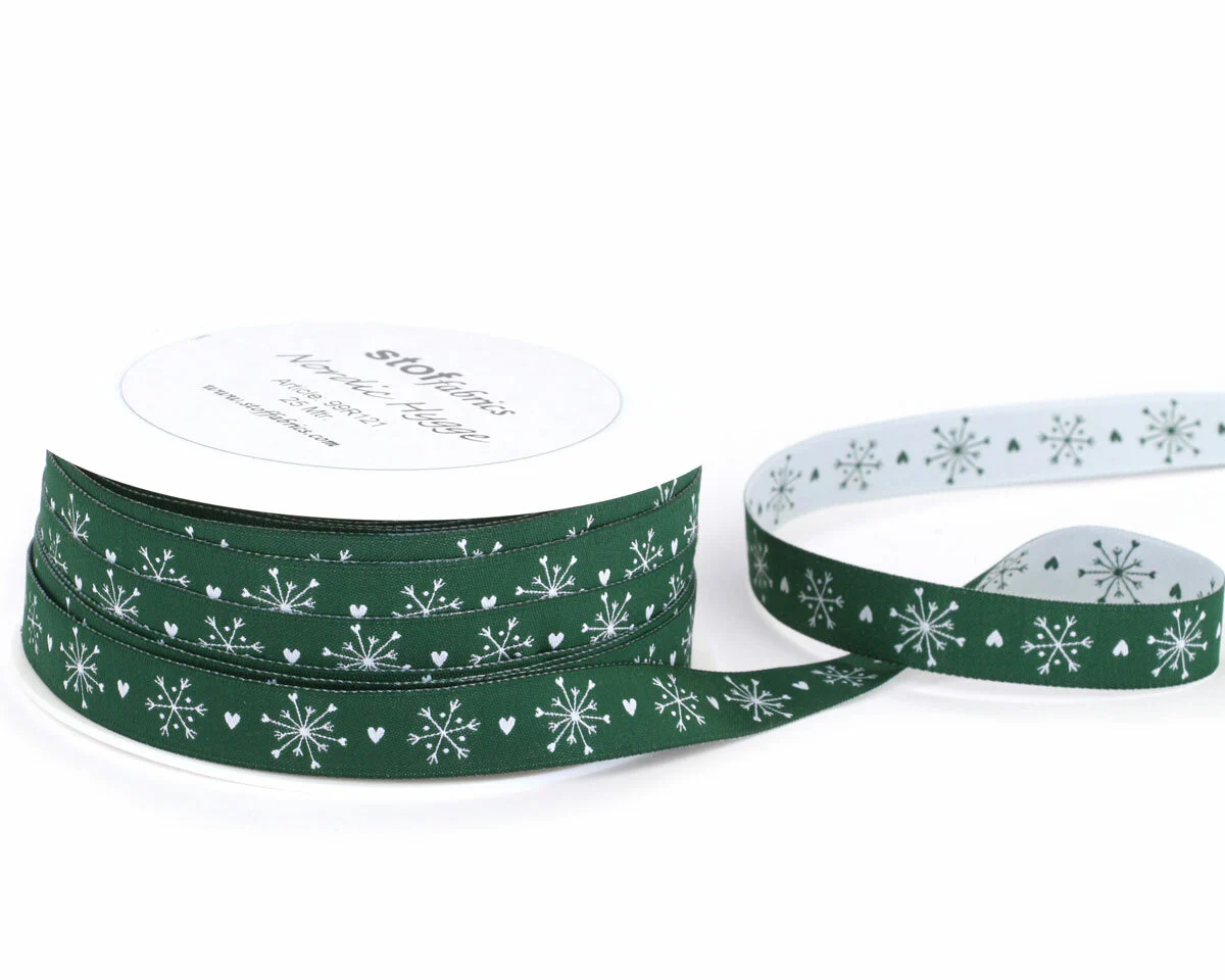 Webband CHRISTMAS WONDERS, Sterne, grün