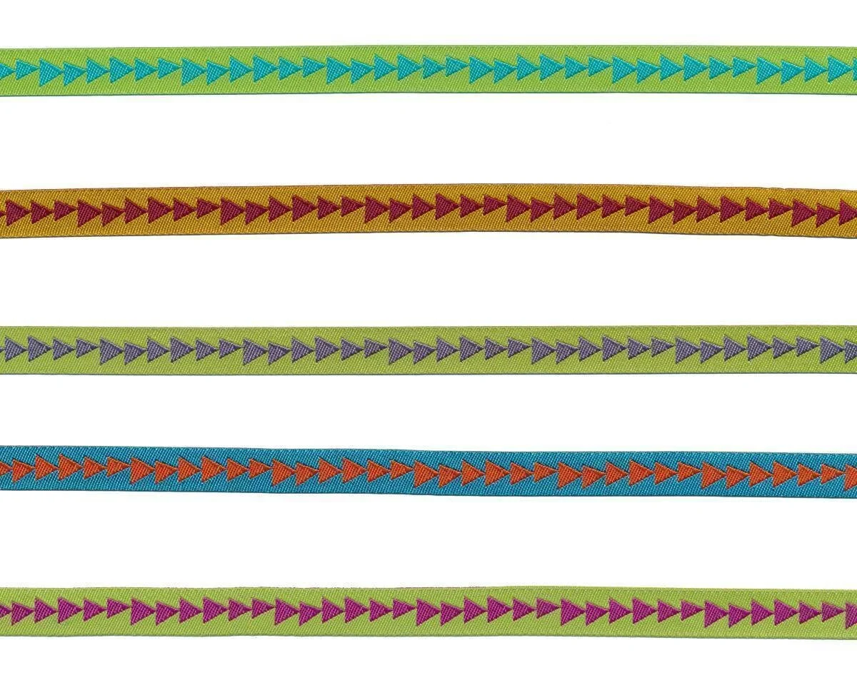 Webband GEZACKTES, Dreieckstreifen, 10 mm breit, 5 Farben