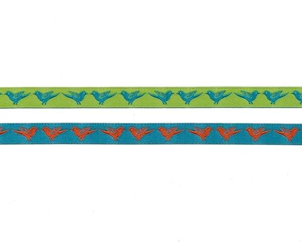 Webband TINY BIRDS, kleine Vögel, 10 mm breit, 2 Farben