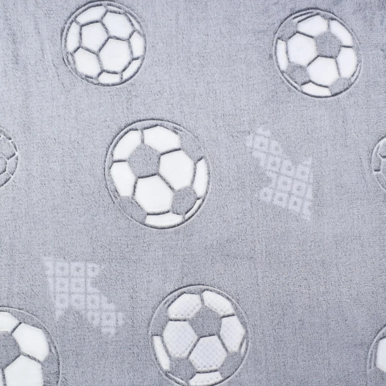 Wellnessfleece Glow in the Dark Fußball, hellgrau