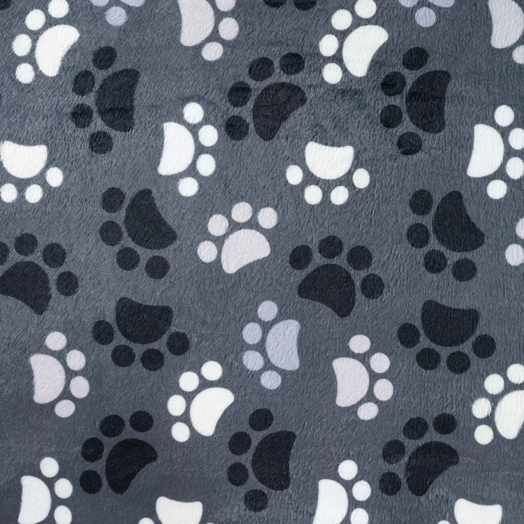 Wellnessfleece Pfoten, grau