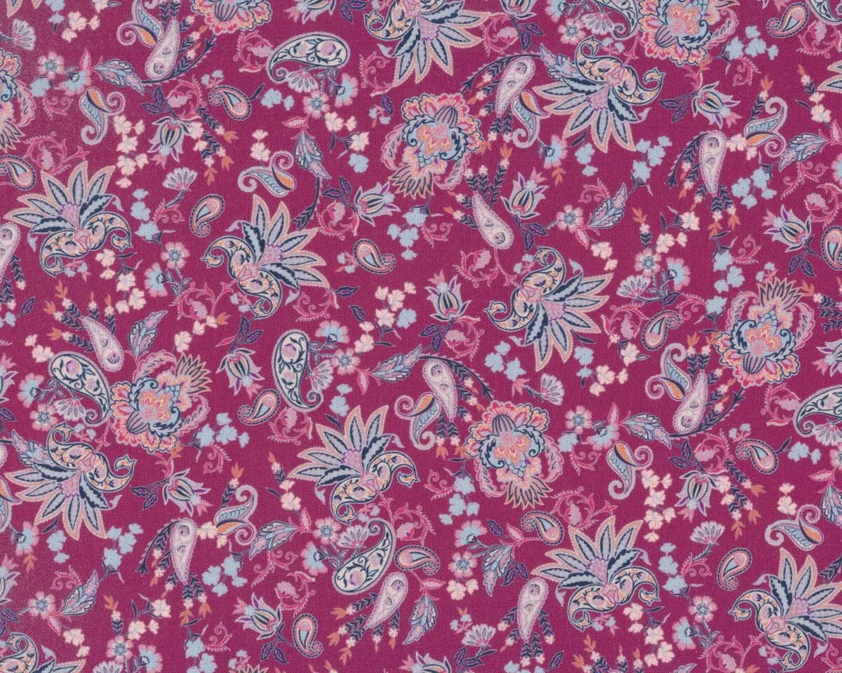 Westfalenstoffe BALI, Blumen, dunkles fuchsia